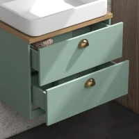 kleankin Set de mobilier pentru baie cu rafturi reglabile 2 sertare design scandinav verde(m-5)