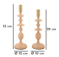 Mauro Ferretti Set Suport Lumanare Gemini Roz 2 Bucati Cm Ø10X29-10X31(m-5)
