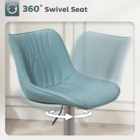 HOMCOM Set mit 2 Barhockern, Barstühle Stahlkonstruktion höhenverstellbar 92-110 cm, Rückenlehne Fußstütze Dunkelblau(m-4)