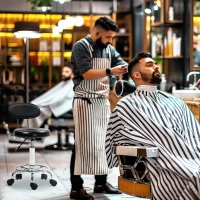 HOMCOM Tabouret cu role, scaun de masaj cu înălțime reglabilă 70-86 cm și spătar, pivotant 360°, negru(m-5)