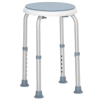 HOMCOM Taburet de duș scaun de duș antiderapant taburet de baie înălțime reglabil pivotant la 360° din aluminiu(m-1)