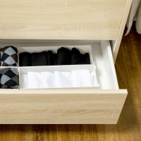 HOMCOM Comodă cu 3 sertare piesă de mobilier bicolore alb și aspect de lemn - 75 x 42 x 75 cm(m-4)