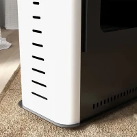 HOMCOM Lareira Fogão a Etanol com Reservatório 1,2L 3H de Duração de Combustão Cobertura 20 a 25 m² 50x27x82 cm Preto(m-5)