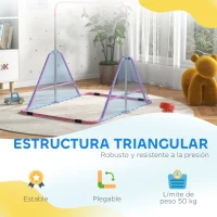 HOMCOM Barra de Gimnasia Artística Plegable Altura Ajustable Equipo de Gimnasia para Entrenamiento en Casa Rosa(m-7)