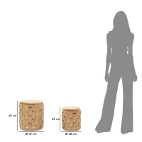 Mauro Ferretti Puf Cu Recipient De Depozitare Shanty Gold 2 Bucăți Cm Ø 37X42-28X33(m-9)