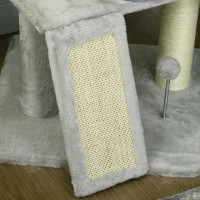 Pawhut Árvore de Gato Árvore de Escalada para Gato Multi-Equipamentos Arranhadores 4 Plataformas 1 Casa 1 Cesta Altura 146 cm Cinza(m-5)