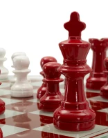 Mauro Ferretti Set Tablă De Șah Roșu/Alb,  61 X 61 X 14 Cm(m-9)