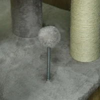 Pawhut Árvore de Gato Árvore de Escalada para Gato Multi-Equipamentos Arranhadores 4 Plataformas 1 Casa 1 Cesta Altura 146 cm Cinza(m-4)