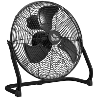 HOMCOM Ventilator de masă ventilator electric cu 4 trepte de viteză, unghi ajustabil de 120 de grade negru(m-7)