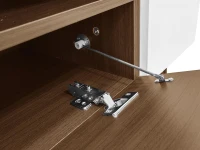 Meuble TV avec aspect bois, 2 compartiments ouverts, étagères latérales, 180x36x43 cm, Blanc+Couleur naturelle(m-10)