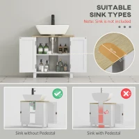 kleankin Under Sink Bathroom Cabinet for Basin without Pedestal - White(m-4)