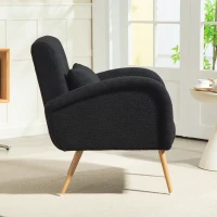HOMCOM Teddy Fleece Accent Chair - Black(m-8)