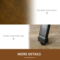 HOMCOM Bar Stools, Set of 2, Microfiber Cloth Breakfast Bar Chairs with Footrest, Vintage Kitchen Stools with Powder-coated Steel Legs for Dining Area and Home Bar, Brown(m-7)