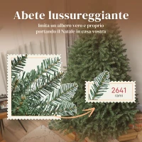 HOMCOM Albero di Natale Artificiale da 210 cm con Rami a Cerniera e Base in Metallo Pieghevole, Verde(m-5)