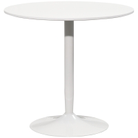 HOMCOM Table à manger ronde pour 2 personnes, table de cuisine style moderne avec piétement en acier, Ø 80 x 75 cm, blanc