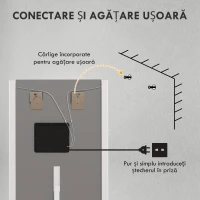 HOMCOM Oglinda mare cu lumini LED, 150 x 50 cm, 3 culori(m-9)