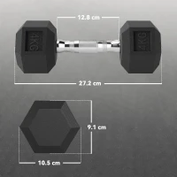 HOMCOM Haltere Hex 4kg Antiderapant(m-3)