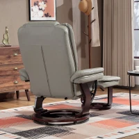 HOMCOM Poltrona relax inclinabile 135° girevole 360° con poggiapiedi rivestimento sintetico marrone(m-4)