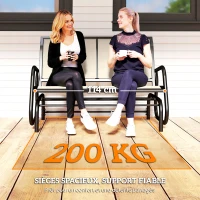 Outsunny Banc à Bascule de Jardin 2 Places Design Contemporain Grand Confort accoudoirs Assise et Dossier Ergonomique Acier textilène Beige(m-7)