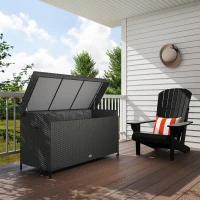 Outsunny 627 L Rattan Storage Box - Black(m-2)