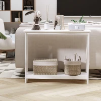 HOMCOM Table de console table d'entrée style table de drapier néo-rétro étagère dim. 100L x 30l x 80,5H cm MDF blanc(m-4)