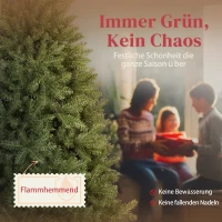 HOMCOM Kunstmatige Kerstboom, 180 cm, Opvouwbare Takken, Metalen Stand, Veelzijdig, Groen(m-4)