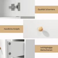 HOMCOM Badezimmerschrank, hoch und schlank, offene und geschlossene Bereiche, Weiß(m-7)