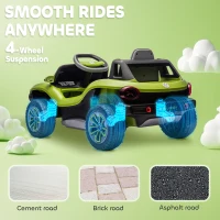 AIYAPLAY Volkswagen Licensed Kids Electric Car with Remote Control for Ages 3-6 Years, Green(m-7)