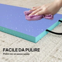 SPORTNOW Tappeto Fitness Pieghevole e Imbottito con 2 Maniglie, in Plastica ed EPE, 180x60x5 cm, Verde e Viola(m-6)