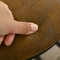 HOMCOM Bar Stools, Set of 2, Microfiber Cloth Breakfast Bar Chairs with Footrest, Vintage Kitchen Stools with Powder-coated Steel Legs for Dining Area and Home Bar, Brown(m-8)