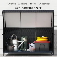 Outsunny 627 L Rattan Storage Box - Black(m-4)
