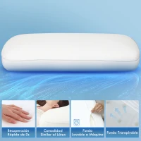 HOMCOM Almohada Viscoelástica 81x40 cm de Espuma Viscoelástica con Diseño Ergonómico para Dormir de Lado y Boca Arriba Crema(m-4)