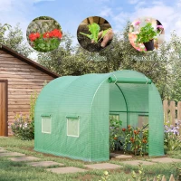 Outsunny Serra da Giardino Telaio in Acciaio e 4 Finestre in PE 2.5x2x2m, Verde(m-9)