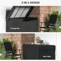 Outsunny 627 L Rattan Storage Box - Black(m-8)