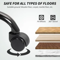 HOMCOM Double Padded Linen-Look Office Chair - Light Grey(m-7)