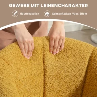 HOMCOM Sessel, Polsterstuhl mit bequemer Sitzschale, drehbar, kuscheliger Bezug, bis 120 kg, Gelb(m-6)