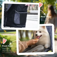 PawHut Foldable Pet Stroller for Dogs, Puppy Stroller, with Large Carriage, Brakes, Canopy - Grey(m-7)