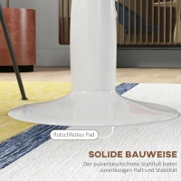HOMCOM Stół jadalny okrągły, stal powlekana proszkowo, MDF z melaminą, nieruchome nogi, 70 x 74 cm, Biały(m-5)