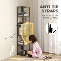 HOMCOM 5-Tier Bookshelf with Steel Frame - Grey(m-6)