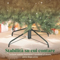HOMCOM Albero di Natale Artificiale da 210 cm con Rami a Cerniera e Base in Metallo Pieghevole, Verde(m-8)