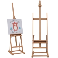 Vinsetto Chevalet en bois hauteur réglable 171-230cm Chevalet Peinture avec rangement inclinaison réglable 80° max. bois naturel