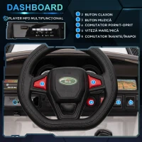 HOMCOM Mașinuță Electrică pentru Copii cu Motor Dublu, Suspensie și Telecomandă, 110x68x52 cm, Alb(m-5)