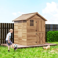 Outsunny Abri de jardin 2,88m² cabane à outils extérieur en bois toit étanche avec fenêtre transparente, plancher inclus(m-9)