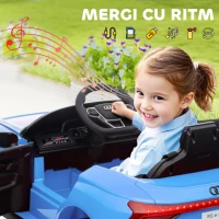 HOMCOM Mașinuta Electrică Copii 12V 4.5Ah 25kg pentru Copii Albastră(m-8)