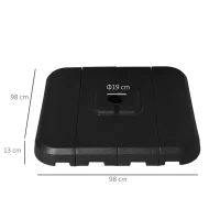 Outsunny Set of 4 Cantilever Parasol Base Stand Outdoor Umbrella Weights, Up to 130kg Sand or 90kg Water Filled, Black(m-3)