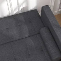 HOMCOM Sofá Cama de 3 Plazas Reclinable Sofá Convertible en Cama con Reposabrazos Tapicería en Tela 187x90x86,5 cm Gris(m-9)