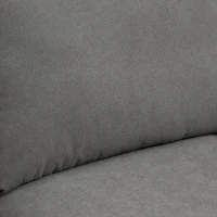 HOMCOM Ecksofa, 3-Sitzer-Sofa mit Bettkasten und Kissen, Eckcouch, L-Form Couch, Stoffbezug, Grau(m-9)