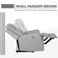 HOMCOM 150° Electric Reclining Chair, with USB port and Footrest - Grey(m-5)