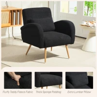 HOMCOM Teddy Fleece Accent Chair - Black(m-4)