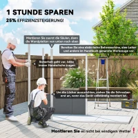 Outsunny 2,4 x 1,3 m Gartenschuppen, Kunststoff-Gartenhaus mit Boden, Fenster, verschließbare Türen, für Garten, Terrasse, Grau(m-4)